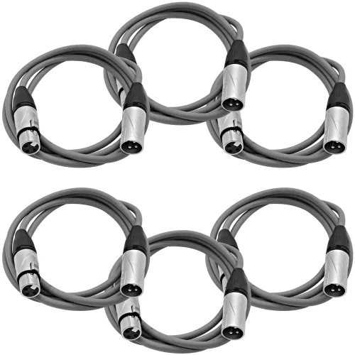 Vista 37 de SEISMIC AUDIO - SAXLX-2 - Paquete de 6 cables de conexión XLR macho a XLR hembra de 2 pies - Equilibrados - Cables de conexión de 2 pies
