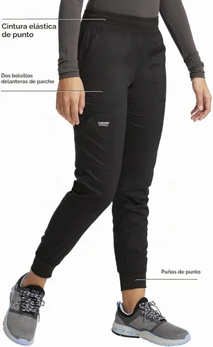 Vista 3 de Cherokee WW Revolution - Pantalones deportivos para mujer, tiro medio Negro