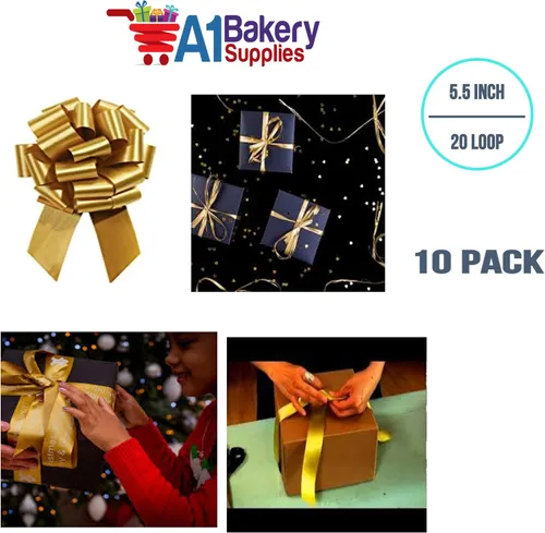 Vista 2 de A1BakerySupplies®, paquete de 10 lazos para regalo de Navidad, boda