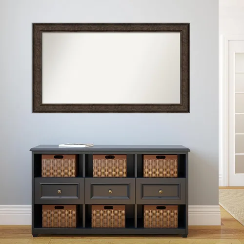 Vista 21 de Amanti Art Espejo de pared personalizado no biselado (25 x 25 pulgadas), marco de bronce acentuado, varios tamaños personalizados, espejo de baño