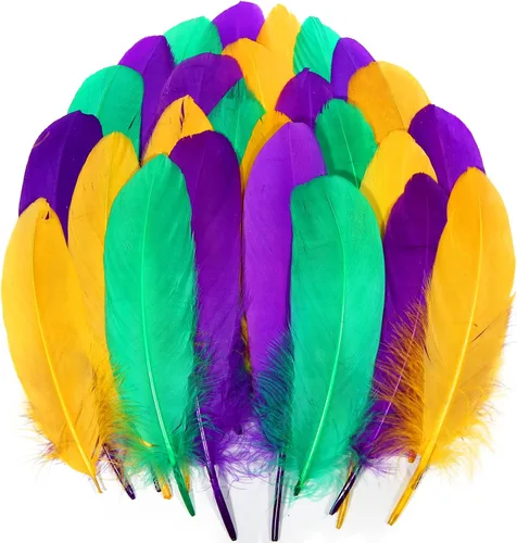 Vista 15 de THARAHT 120 plumas de ganso azul aguamarina naturales a granel de 6-8 pulgadas 5.9-7.9 in para manualidades, bricolaje, cosplay, boda, fiesta
