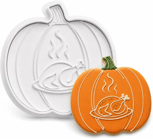 Vista 18 de 8 PCS Thanksgiving Cookie Cutter Set with Embossers Turkey Pumpkin Maple Leaf Corn & More 3" Complete Fall Collection