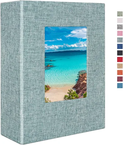 Vista 13 de Vienrose - Álbum de fotos de 4 x 6 pulgadas, 100 páginas, cubierta de lino con ventana frontal, para bebés, bodas, familias, niños y aniversarios