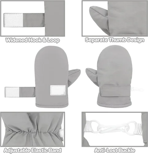 Vista 33 de QikQik Guantes de invierno impermeables para niños pequeños - Guantes de nieve para bebés