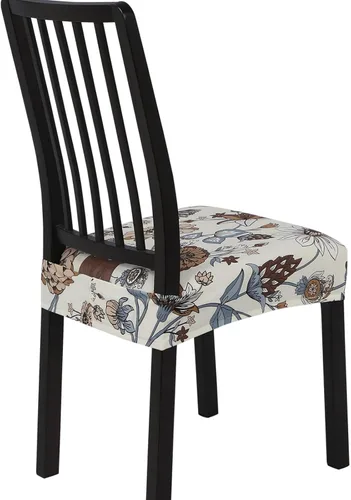 Vista 30 de SearchI Juego de 2 fundas de asiento elásticas para sillas de comedor, suaves, extraíbles y lavables, para sillas de comedor, protector de asiento
