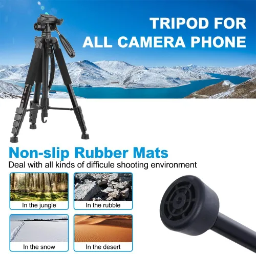 Vista 6 de ZOMEi Soporte de trípode DSLR de alta resistencia de 74.0 in, extensión multifuncional alta, disparo multiángulo, compatible con cámaras, teléfonos