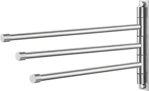 Vista 13 de KES Barra de Toallas para Baño de 13.8 Pulgadas, Montaje Basculante, Brazo Extensible, Soporte de Pared de 2 Brazos, Acero Inoxidable SUS304
