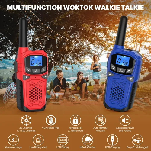 Vista 3 de Walkie Talkies para adultos, radio bidireccional de largo alcance WokTok para camping, senderismo, accesorios de senderismo, equipo de campamento