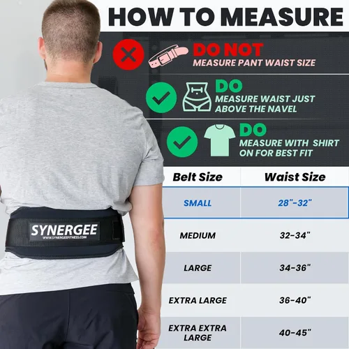 Vista 3 de Synergee Weightlifting Belt – 5" Padded Adjustable Support