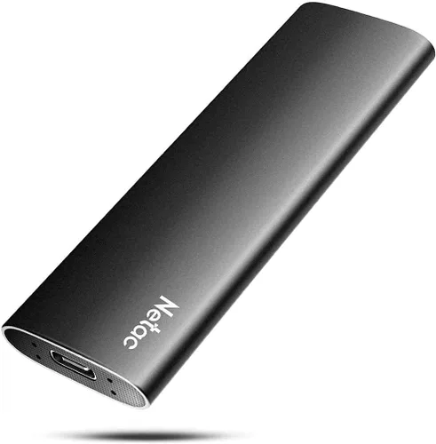 Vista 8 de Netac 250GB SSD portátil USB 3.2 Gen 2 (10 Gbps, Type-C) Disco duro externo de estado sólido, delgado, portátil para almacenamiento