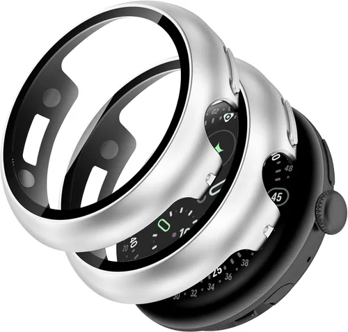 Vista 14 de Miimall - Juego de 2 fundas con protector de pantalla para Google Pixel Watch 4 de 1.772 pulgadas, antiarañazos, sensible de alta definición