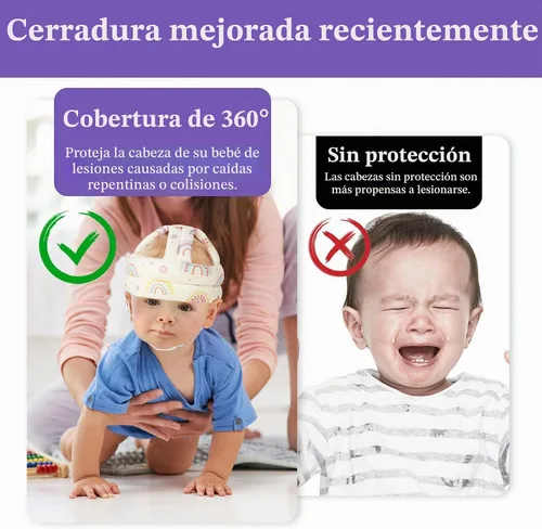 Vista 7 de Protector de Cabeza para Bebé Casco de Seguridad Ajustable para Niños Pequeños, Cojín Protector para la Cabeza Anticolisión con Cierre de Gancho