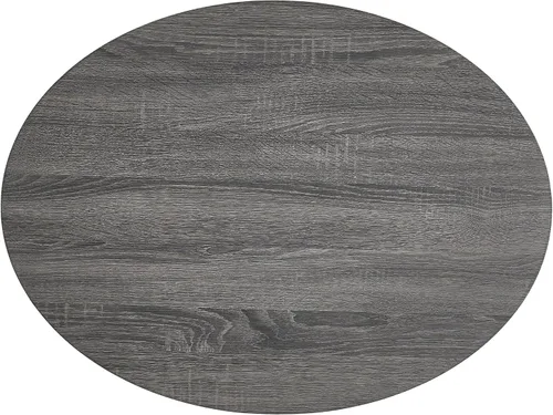 Vista 7 de Mesa de centro redonda ovalada moderna de madera giratoria de 3 niveles, fácil montaje, negro (40.15 x 23.75 x 13 pulgadas)