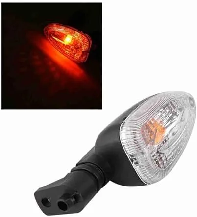 Vista 4 de Terisass Luces de giro 1 par motocicleta indicadores lente 12V plástico dirección indicador lámpara con para F650GS 2008-2009 F800GS F800R 2007-2008