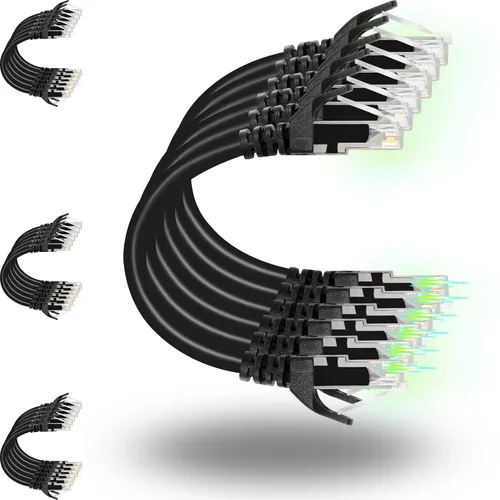 Vista 15 de Rapink Patch Cables Cat6 - Cable de conexión Ethernet Cat6 de 0.5 pies (paquete de 24), 10G, cable de conexión Cat 6 para panel de conexiones a