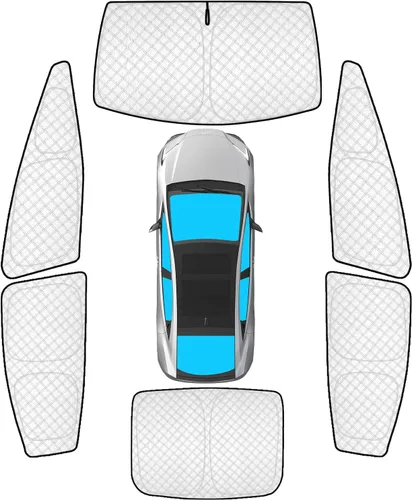 Vista 45 de KMF 6 piezas de parasoles gruesos para Mazda 3 Hatchback (No Sedán) 2014-2018 Accesorios, parasoles completos para parabrisas y ventanas de coche