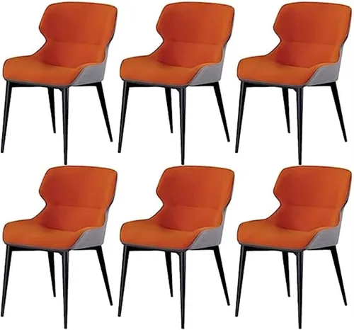 Vista 12 de LICOME Modern Dining Chairs Set of 6 Water Proof PU Leather Side Chairs with Carbon Steel Frame Kitchen Living Room Lounge Counter Chairs(Beige)
