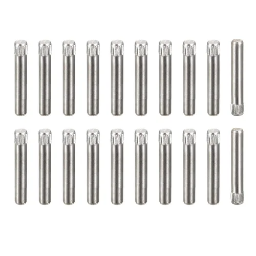Vista 49 de uxcell Pasadores de acero inoxidable 304 de 0.05 x 0.236 pulgadas, 20 pines de cabeza moleteada con extremo biselado plano, clavijas de madera