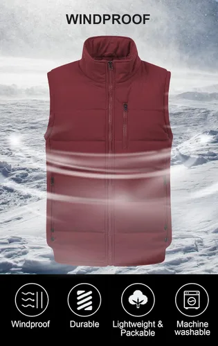 Vista 3 de Chrisuno Chaleco de esquí ligero de invierno para hombre