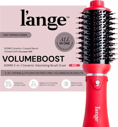 Vista 8 de L'ANGE HAIR VolumeBoost 60mm 2-en-1 Cepillo Secador Voluminizador Cerámico Secado Rápido y Estilo para Peinados Voluminosos Sin Frizz Barril