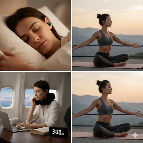 Vista 8 de Mini auriculares invisibles para dormir, Bluetooth inalámbrico para dormir cómodamente de lado, auriculares ultra pequeños para pequeños canales