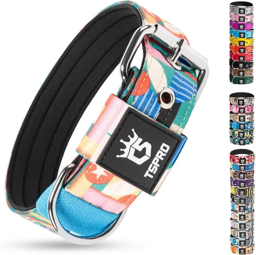 Vista 30 de TSPRO Collar Táctico para Perro de 1.25 Pulgadas de Ancho Collares Gruesos para Perro con Hebilla de Metal de Servicio Pesado, Duradero, Fuerte