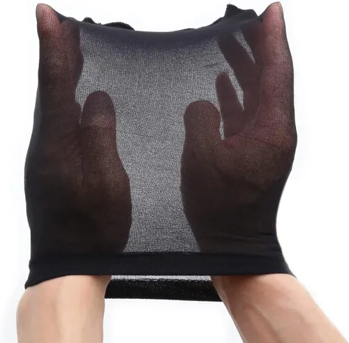 Vista 2 de 2 máscaras transparentes de medias para fiesta de Halloween, disfraz de cosplay Negro