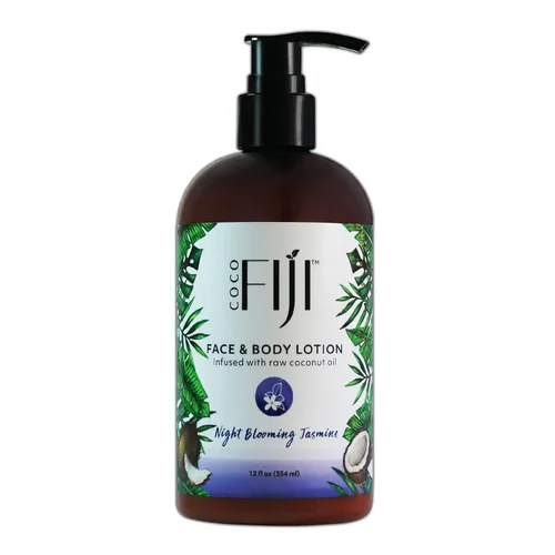 Vista 10 de Coco Fiji Loción facial y corporal infundida con aceite de coco, loción para piel seca, crema facial hidratante y loción de masaje para mujeres