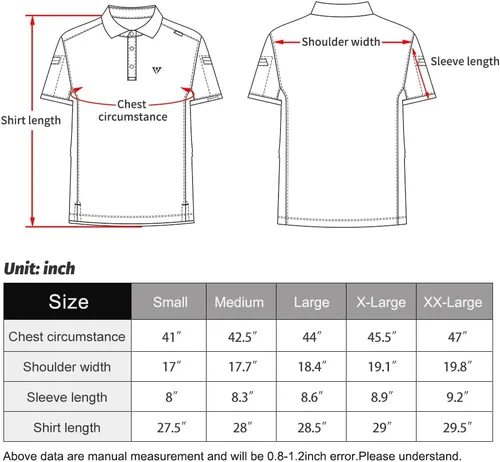 Vista 7 de IDOGEAR Polo táctico de manga corta de secado rápido rendimiento camisa de golf de ajuste regular camiseta con absorción de humedad