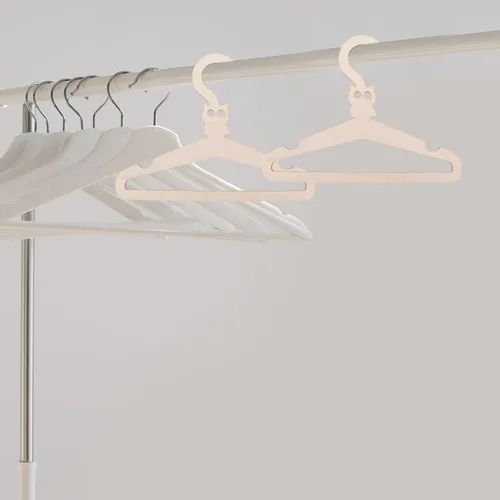 Vista 4 de SEWACC 5 perchas de madera de animales de dibujos animados para niños y niñas, organizador de armario premium para ropa de recién nacidos