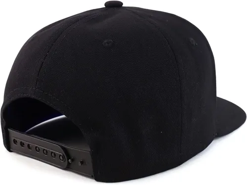 Vista 3 de Trendy Apparel Shop Gorra Snapback con visera plana bordada en 3D PR con bandera de Puerto Rico Negro 1