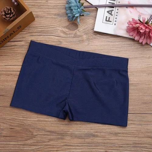 Vista 6 de ranrann Pantalones cortos de gimnasia para niños y niñas pantalones cortos deportivos de ballet y baile Pantalones cortos elásticos para bailar