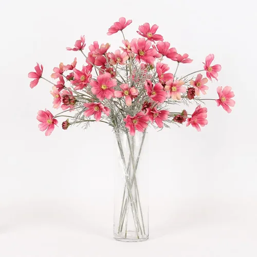 Vista 7 de 2 piezas de plantas de flores artificiales Coreopsis, arreglos de flores de seda, ramos de boda, decoraciones, centros de mesa florales de plástico
