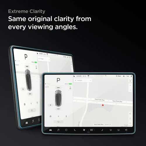Vista 8 de Spigen Protector de pantalla transparente para el modelo 3 (2017-2023), modelo Y (2021-2025) 9H+ Tempered Glass, Glas.tR EZ FIT, Auto align tray