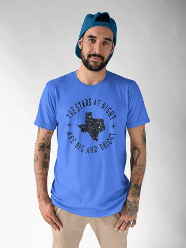 Vista 4 de Texas Stars at Night are Big and Bright Song Design Novelty Graphic Tee T-Shirt