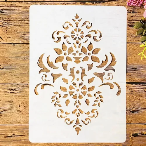 Vista 17 de TIAMECH Plantilla de cámara 3D reutilizable A4 para pintar, plantilla de capas de cámara digital de mandala, arte de pared de bricolaje, muebles