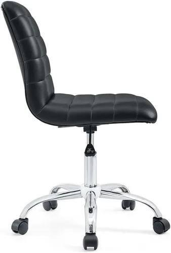 Vista 5 de Hawthorne Collections Silla de oficina giratoria de escritorio para computadora con respaldo medio sin brazos en negro