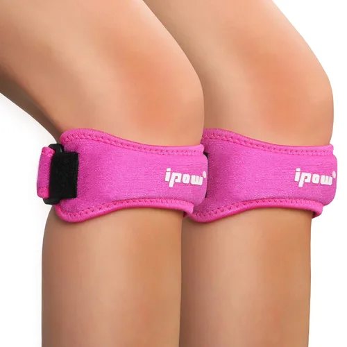 Vista 8 de IPOW - 2 bandas pequeñas de estabilización de rótula para rodillas para adolescentes y niños, banda para rodilla para fútbol, baloncesto, correr