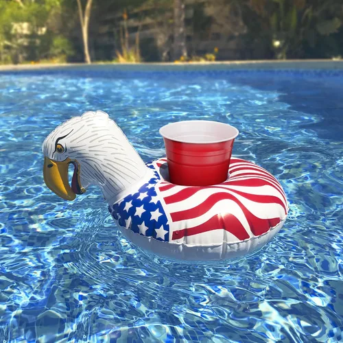 Vista 3 de GoFloats Inflatable Pool and Hot Tub Drink Holders (3 Pack) (Choose - Unicorn, Flamingo, Palm Tree and More)