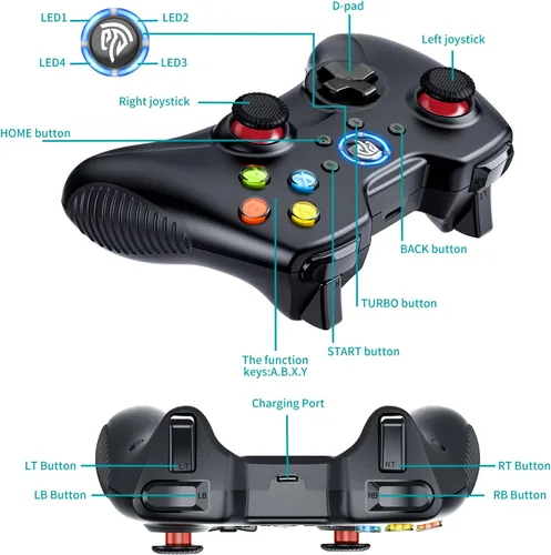 Vista 6 de EasySMX Controlador inalámbrico de Steam Deck, controlador de juego actualizado para Windows PCLaptop, Nvidia Shield, Nintendo Switch, Android