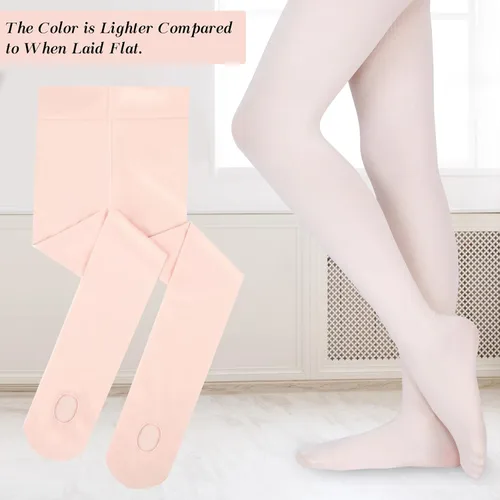 Vista 5 de HiDance Girl's Women's Ballet Dance Tights, Ultra Soft Convertible Footed Dance Sockings Ballet Transition Tights