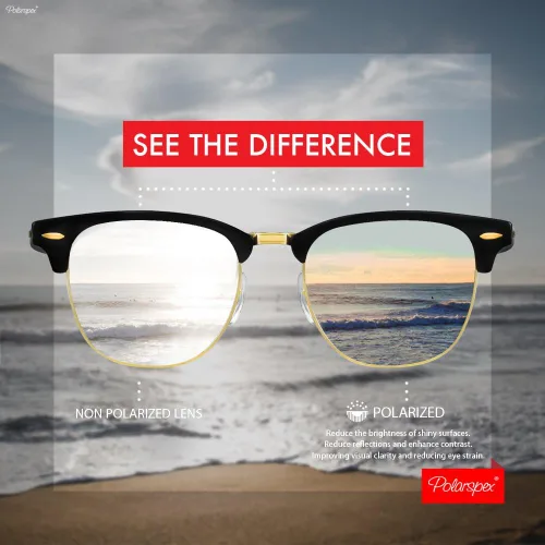 Vista 4 de PolarSpex Gafas de sol polarizadas unisex retro clásicas con estilo Malcom medio marco