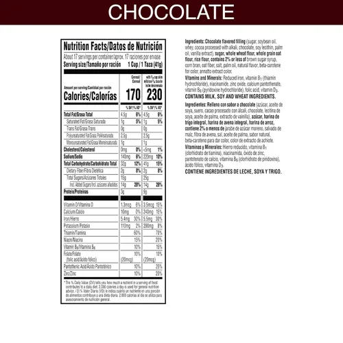 Vista 3 de Kellogg's Krave Cereal de desayuno frío, cereales para niños, desayuno familiar, tamaño familiar, chocolate, caja de 17.3 onzas (1 caja)