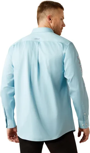 Vista 73 de Ariat Camisa de sarga con logotipo del equipo para hombre