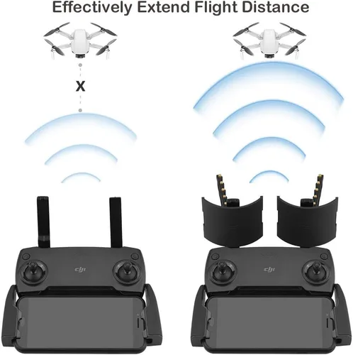 Vista 2 de Extensor de rango de señal para DJI Mavic Mini/Mavic 2/Mavic Pro/Mavic Air, antena Yagi + extensor de rango de espejo parabólico, juego de accesorios