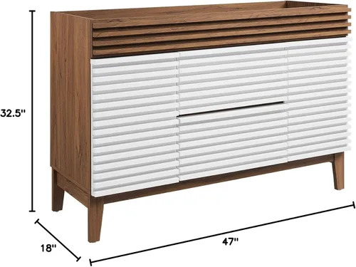 Vista 86 de Modway Render 23.5" tocador de baño en nogal (lavabo no incluido)