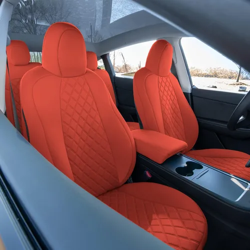 Vista 29 de FH Group Fundas de asiento de automóvil de ajuste personalizado hechas específicamente para Tesla Model Y Ultraflex 2020-2025, fundas de asiento