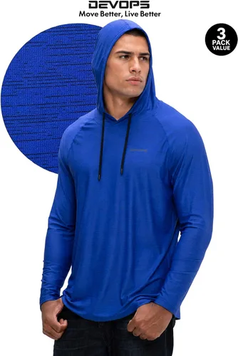 Vista 6 de DEVOPS - Sudadera con capucha para hombre, de manga larga, para pesca, senderismo, correr, entrenamiento