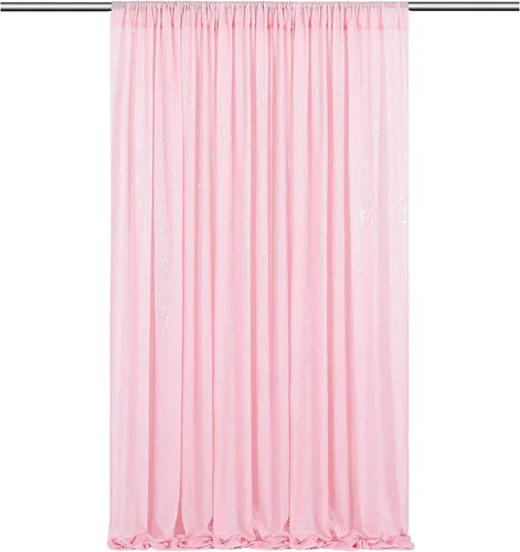 Vista 72 de Cortinas de fondo de lentejuelas con purpurina azul bebé, 2 piezas de 2 x 8 pies, telón de fondo de fiesta de baby shower para niños, hermosas