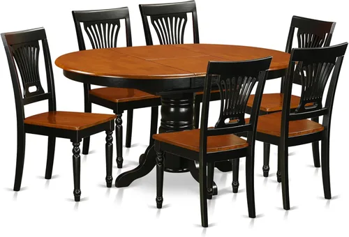 Vista 11 de East West Furniture AVPL5-BCH-W - Juego de mesa de cocina de 5 piezas para 4 personas, incluye una mesa de comedor ovalada con hoja de mariposa y 4
